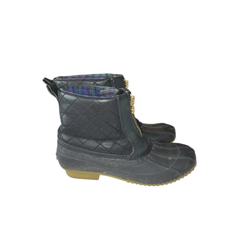 Tommy Hilfiger Women's‎ Duck Boots Size 9M Black Quilted Waterproof Rain Shoes